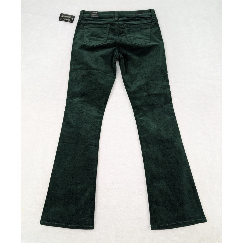 Kut From The Kloth Karen Baby Bootcut Petite Womens Pants Size 2 Green Corduroy - Picture 11 of 16
